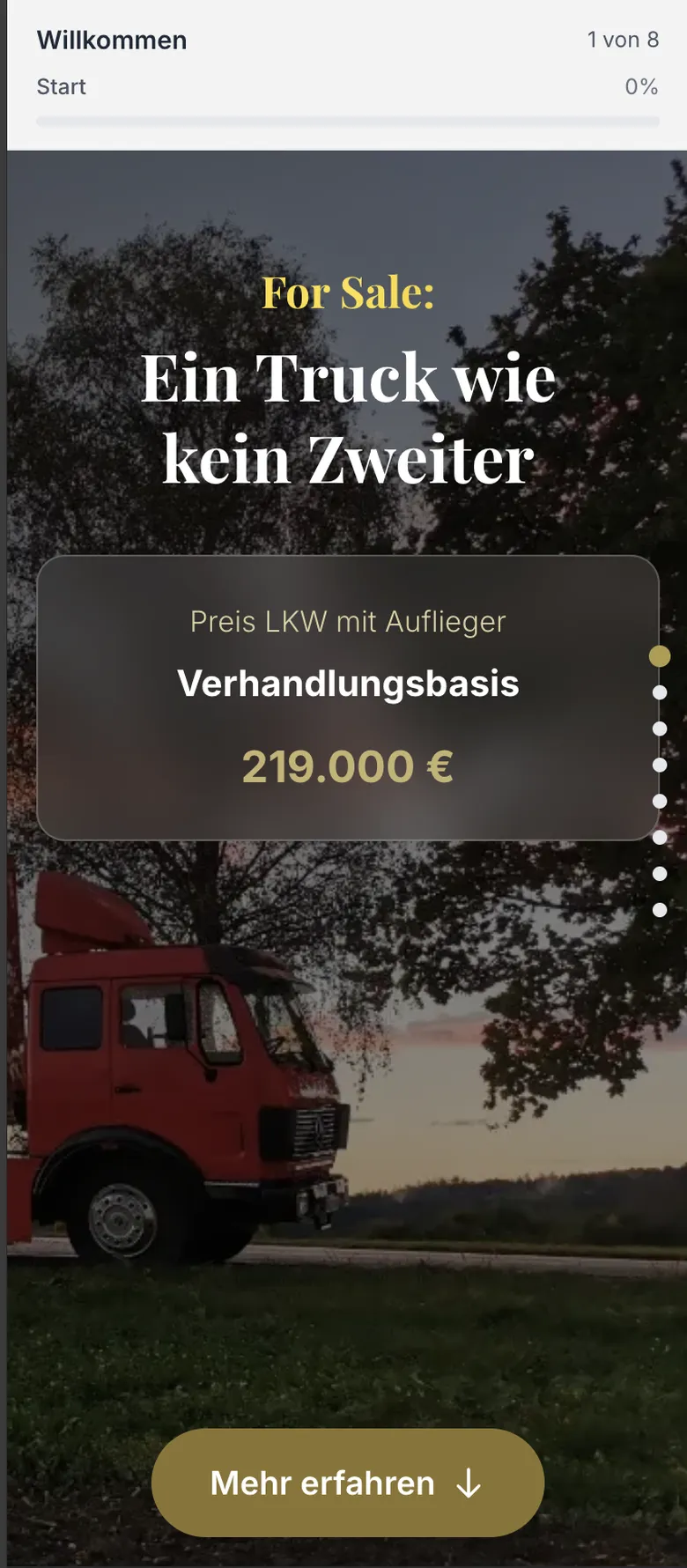 No Roots Truck auf dem Handy